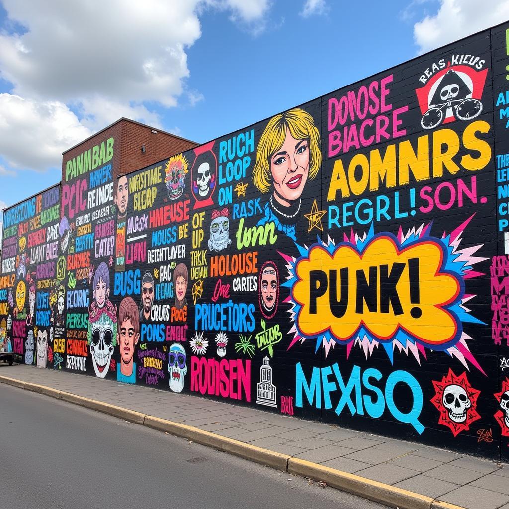 Punk Graffiti Mural Wall Art