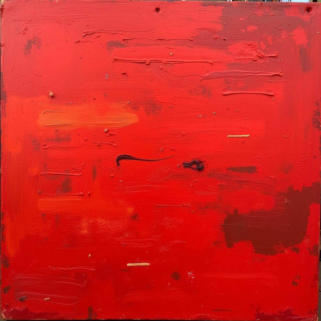 Red Abstract Art Print on Canvas