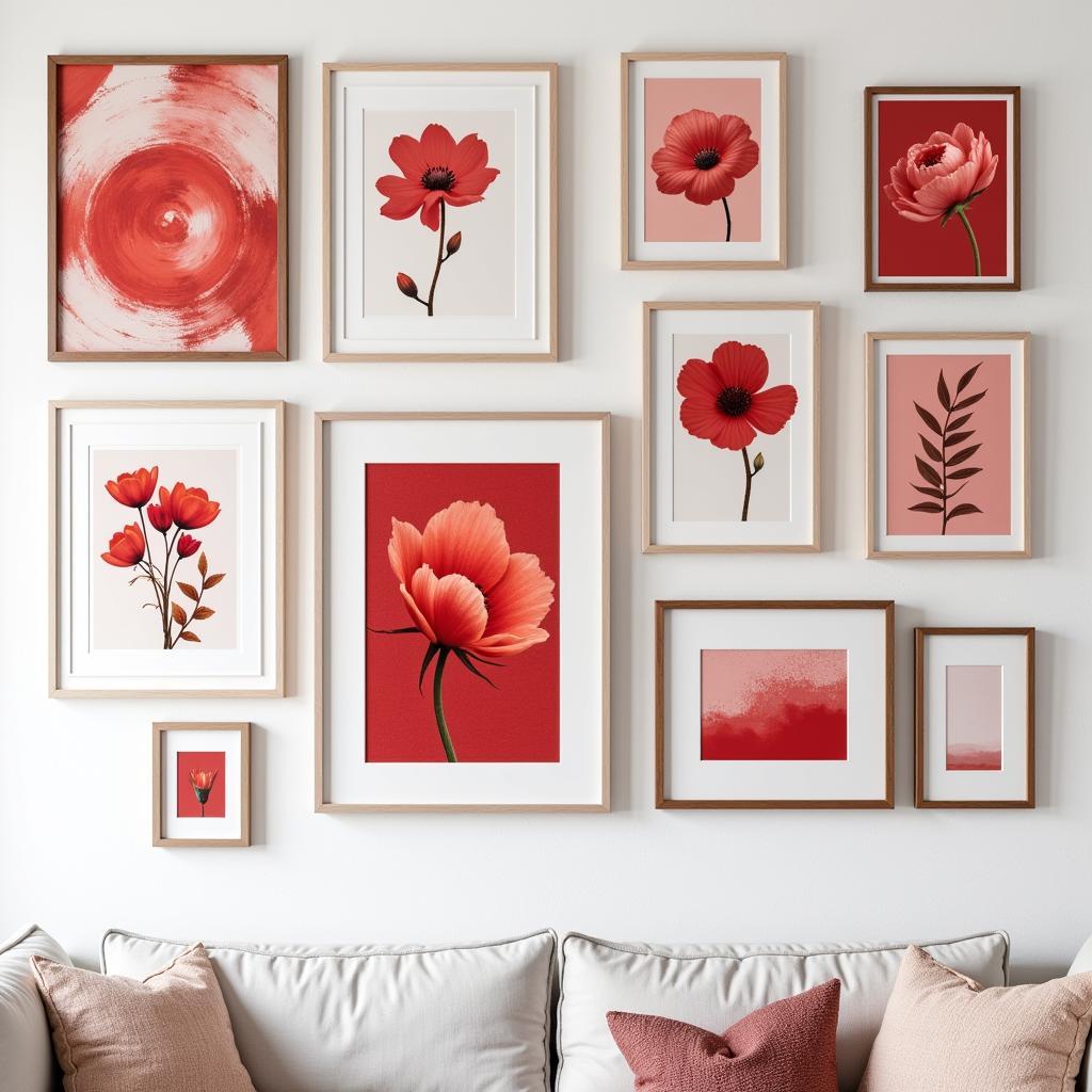 Red Themed Gallery Wall