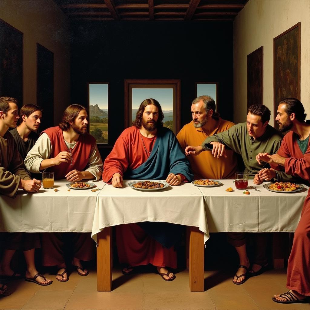 Leonardo da Vinci's The Last Supper: A Dramatic Depiction of Jesus and His Disciples