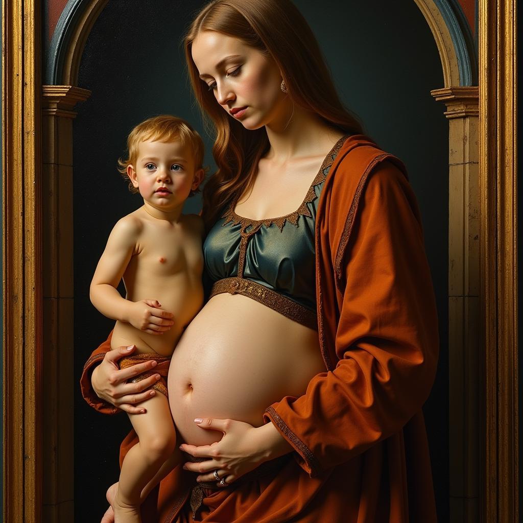 Renaissance painting of the pregnant Madonna