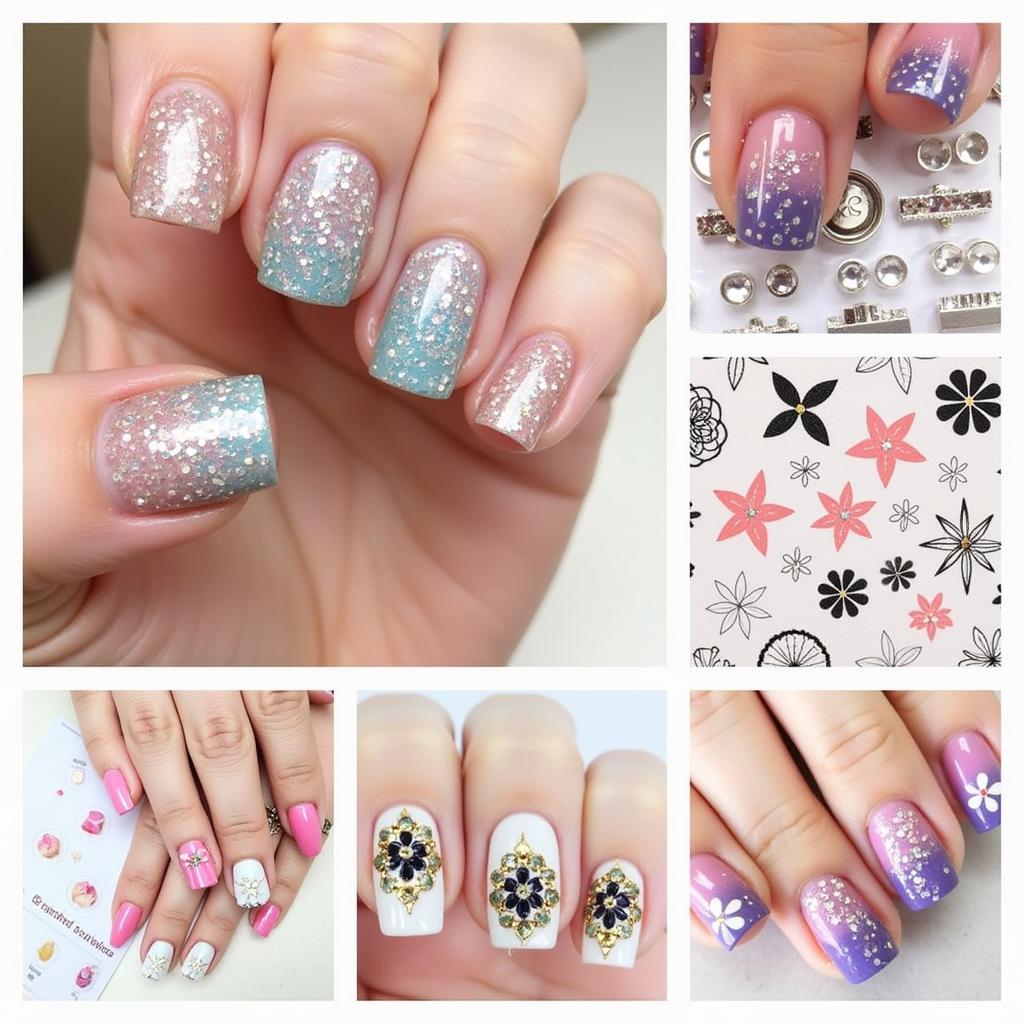 Rhinestone Nail Art Combinations with Other Embellishments