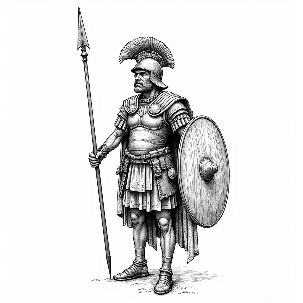 Roman Legionary Pen and Ink Drawing