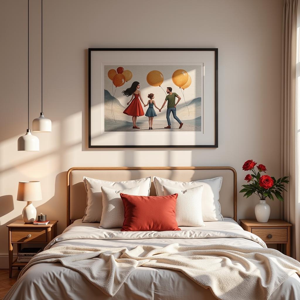 Romantic Bedroom with Couples Wall Art