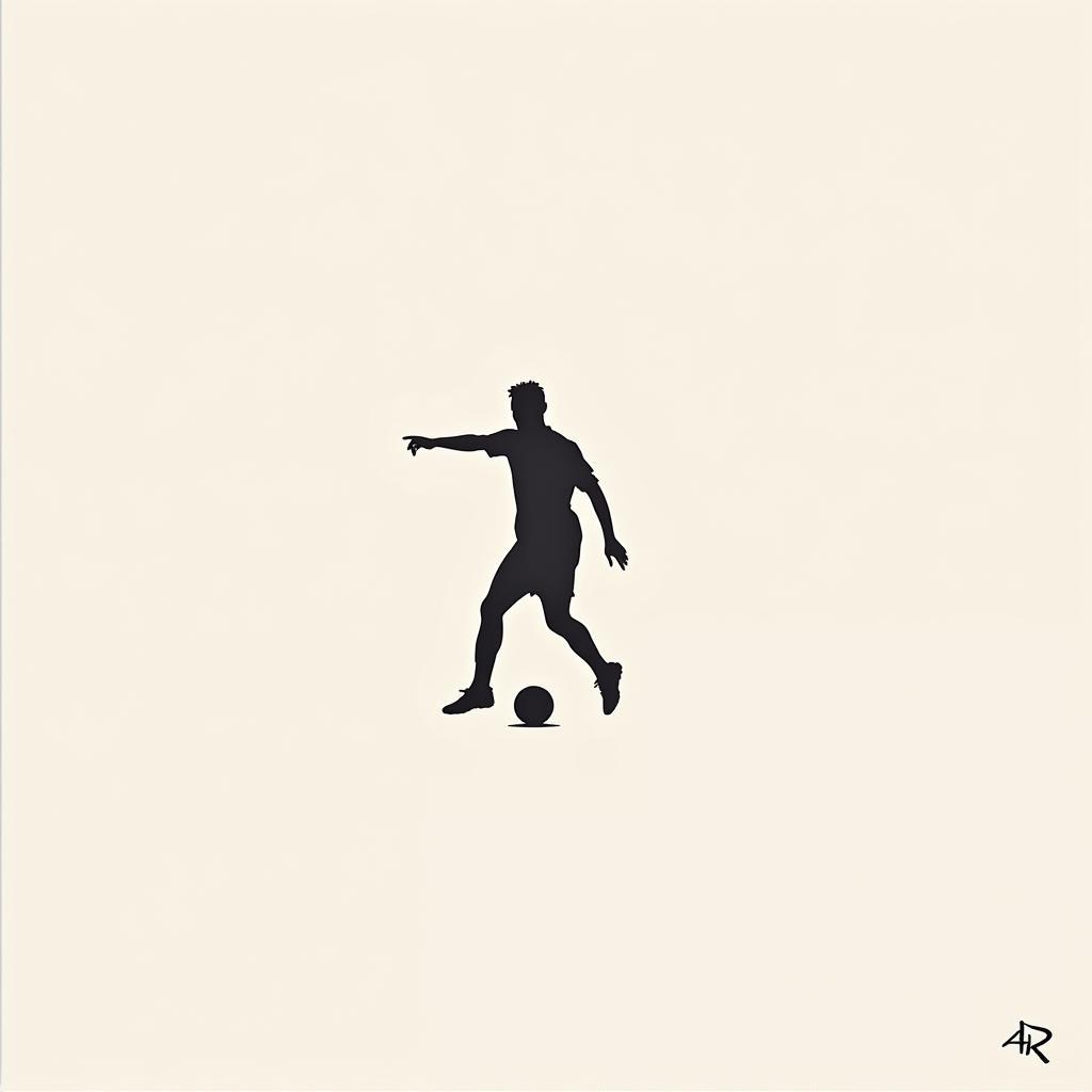 Cristiano Ronaldo Minimalist Silhouette Wall Art