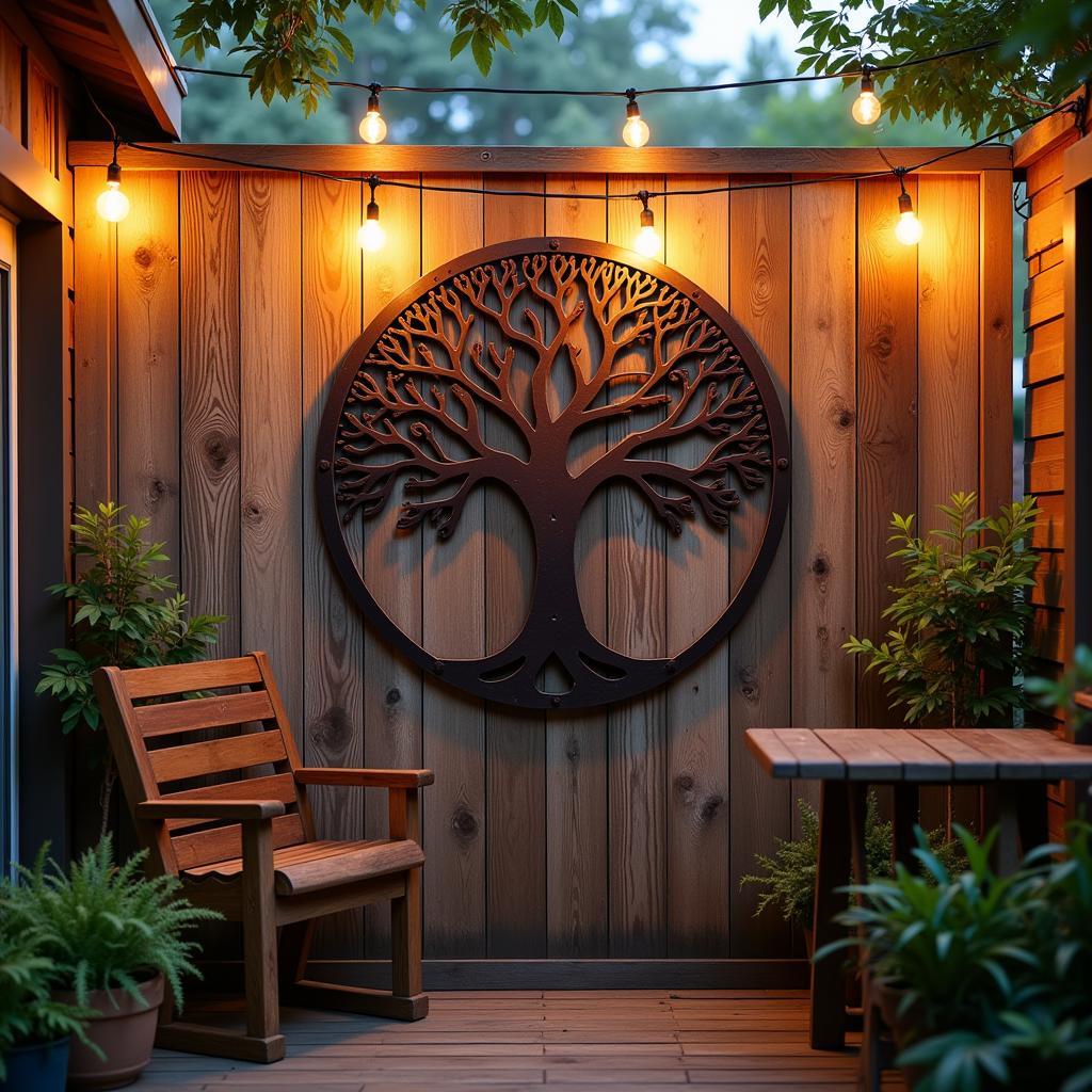 Rustic Metal Wall Art for Outdoor Patio