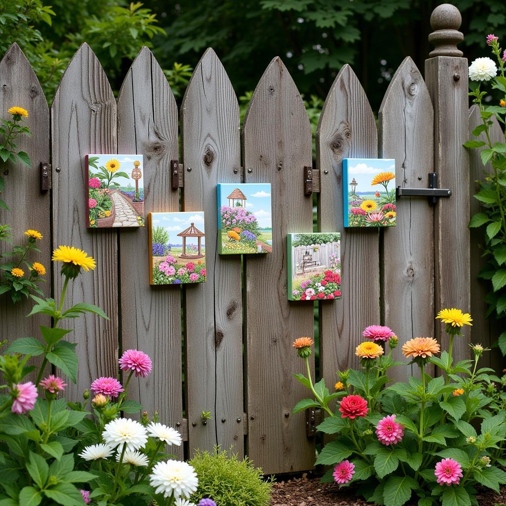 Rustic Waterproof Canvas Art on a Garden Fence