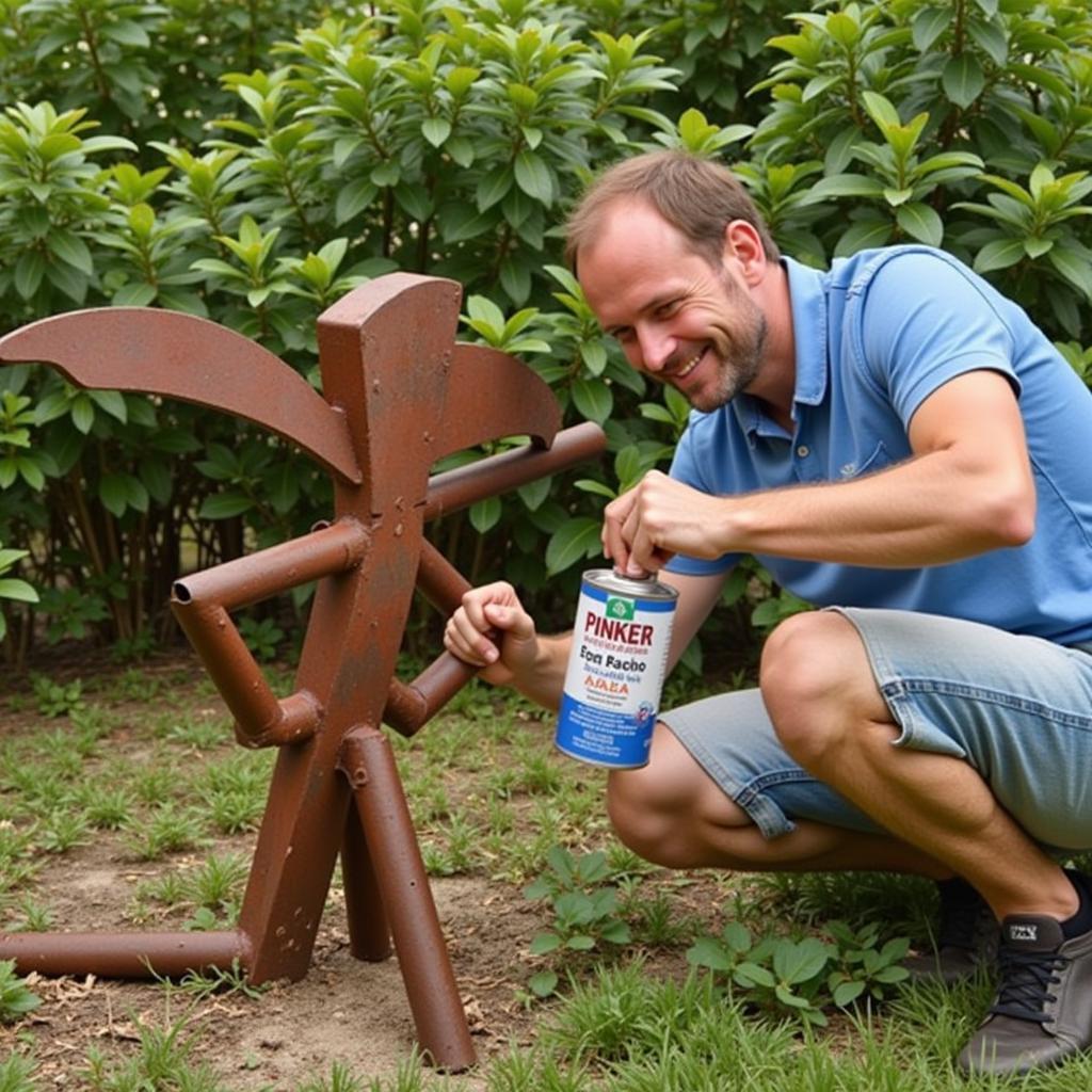 Rusty Metal Garden Art Maintenance