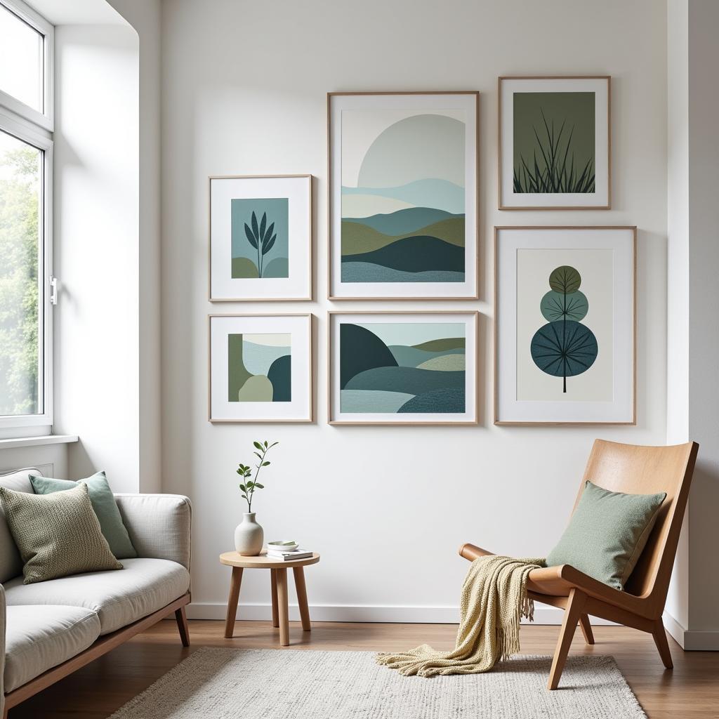 Scandinavian Art Wall in a Living Room