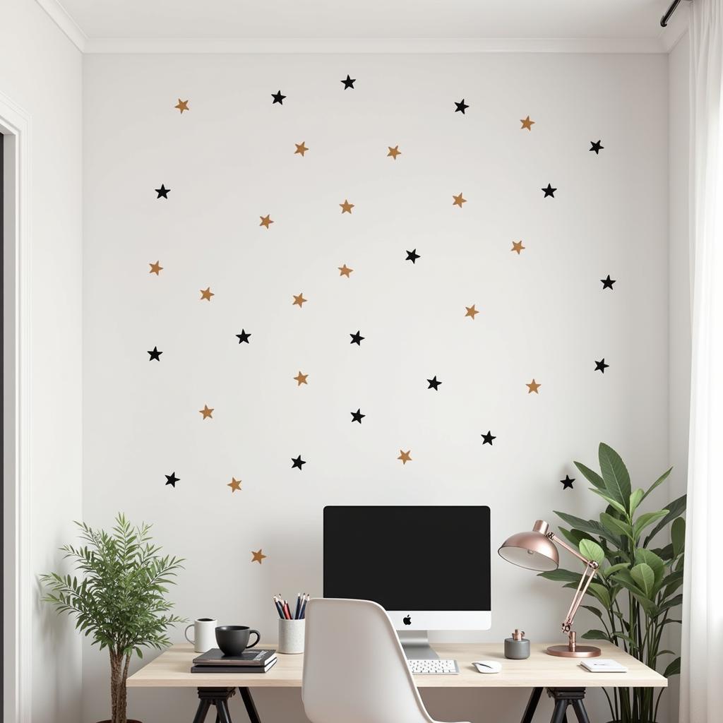 Geometric Pattern Small Wall Art Stickers in a Home Office