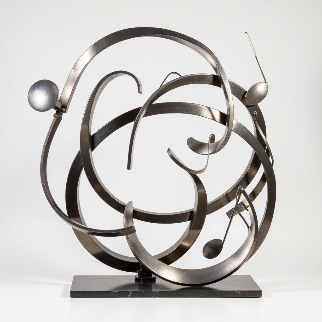 Sound of Music Art: Abstract Metal Sculpture Representing Musical Harmony