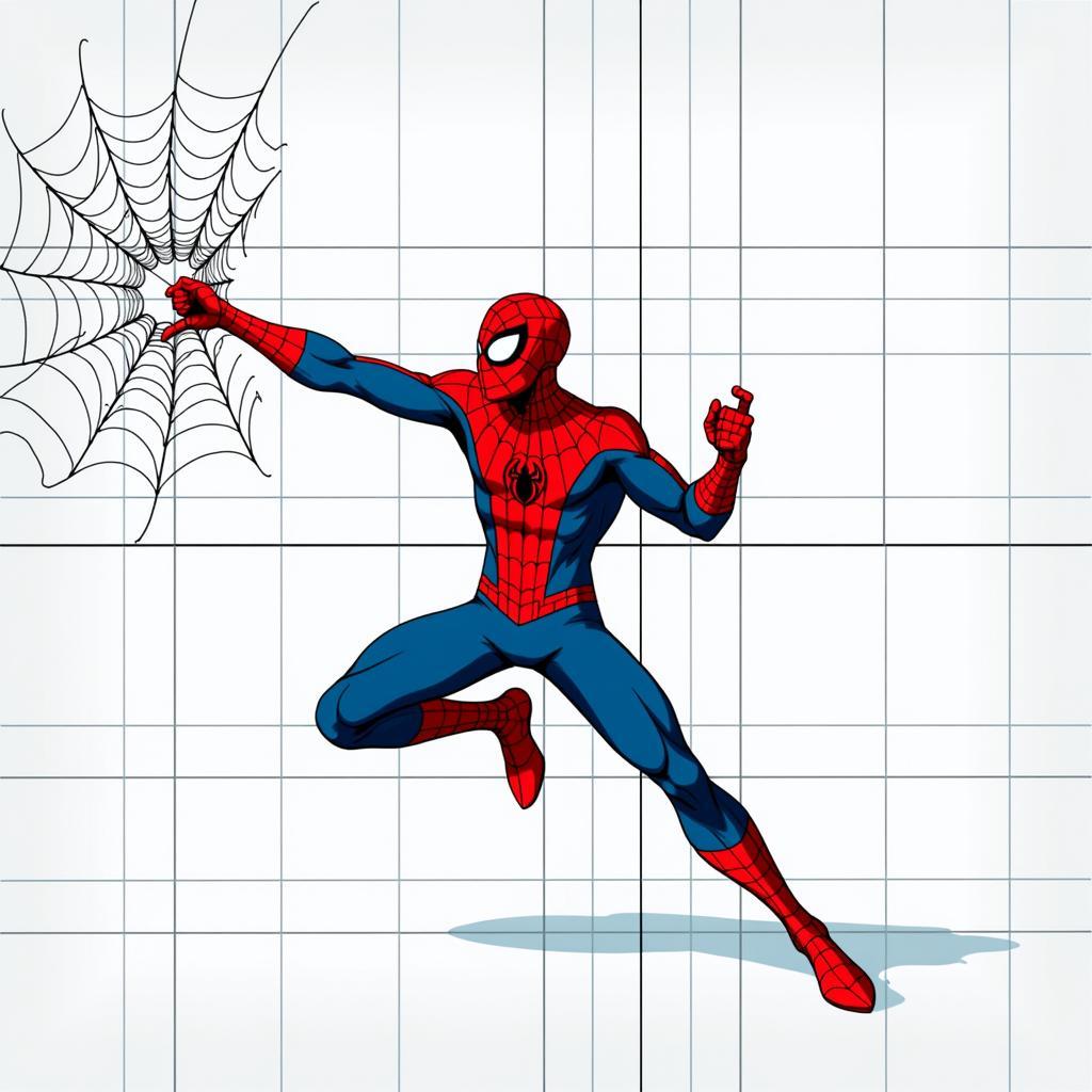 Animated Spiderman Pixel Art on a Grid