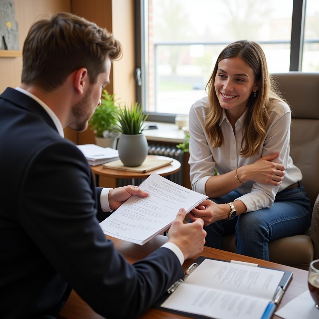 Student Meeting with a Business Advisor