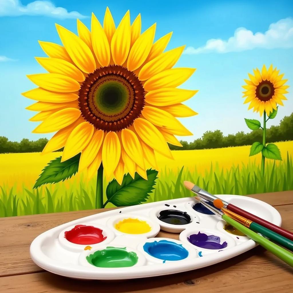 Sunflower Painting Tutorial for Beginners