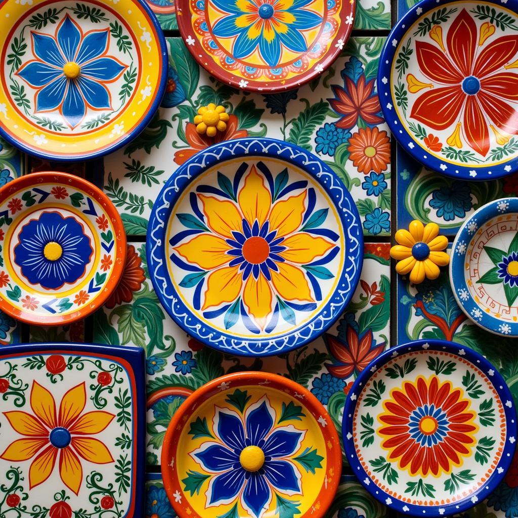 Traditional Mexican Talavera Pottery Wall Art Designs