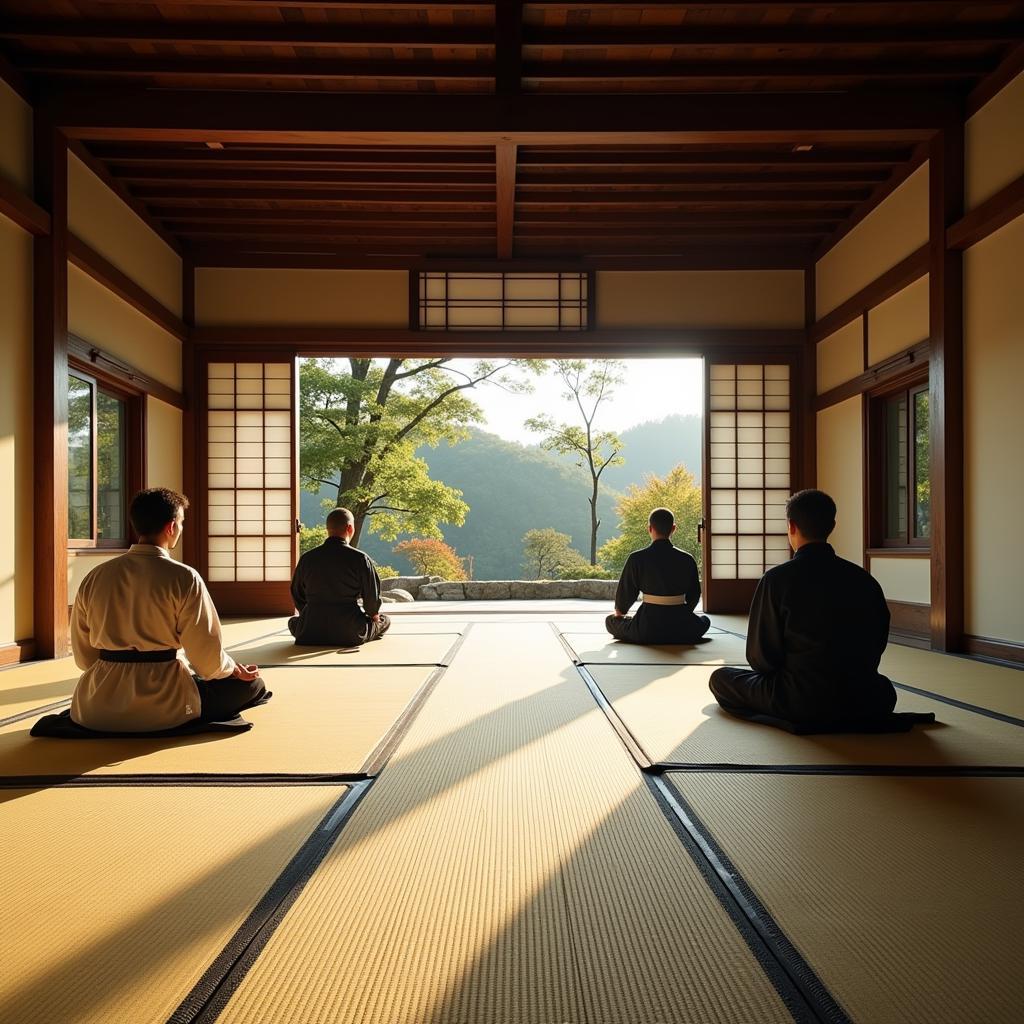 Traditional Dojo with Tatami Mats