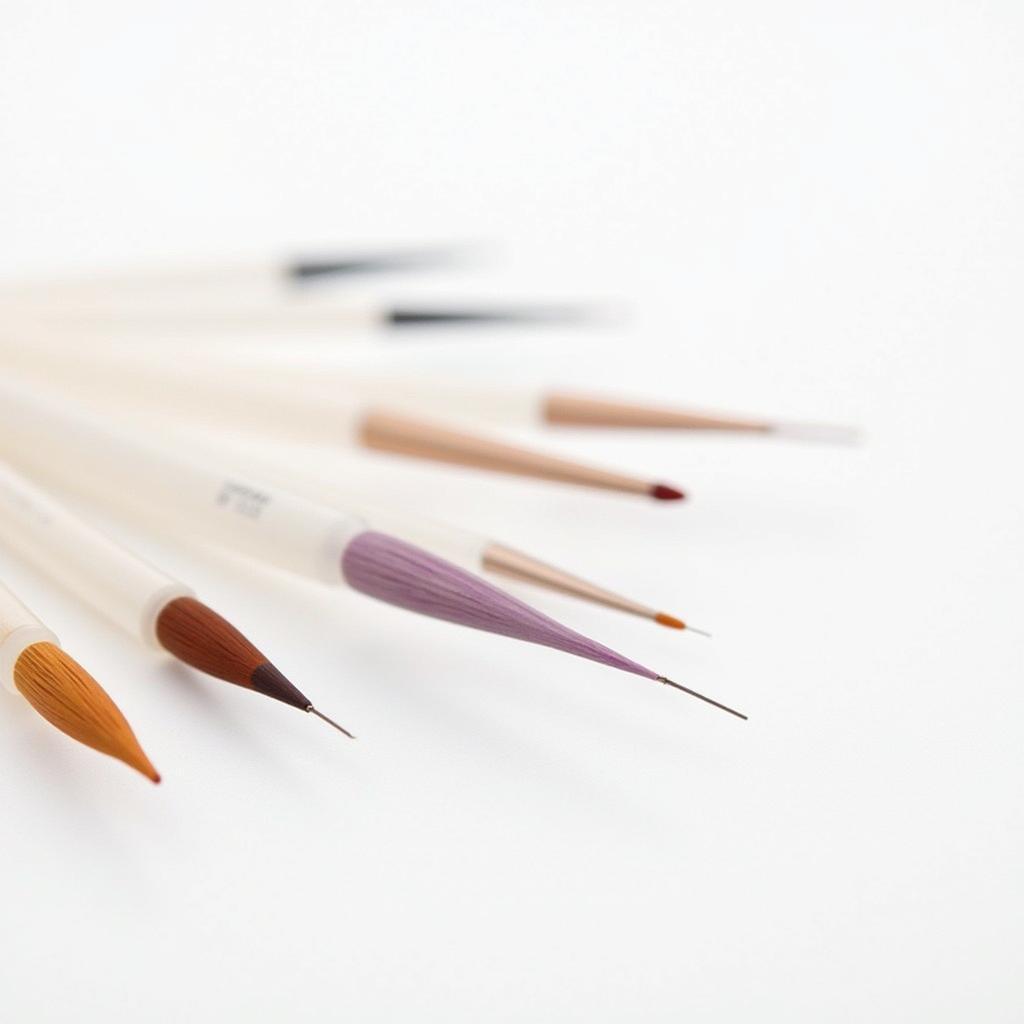 Variety of Thin Nail Art Brushes