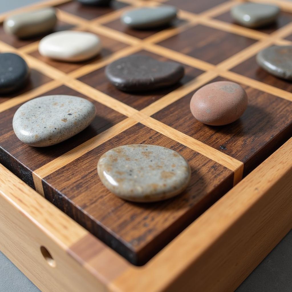 DIY Tic Tac Toe Wall Art on a Rustic Wooden Board