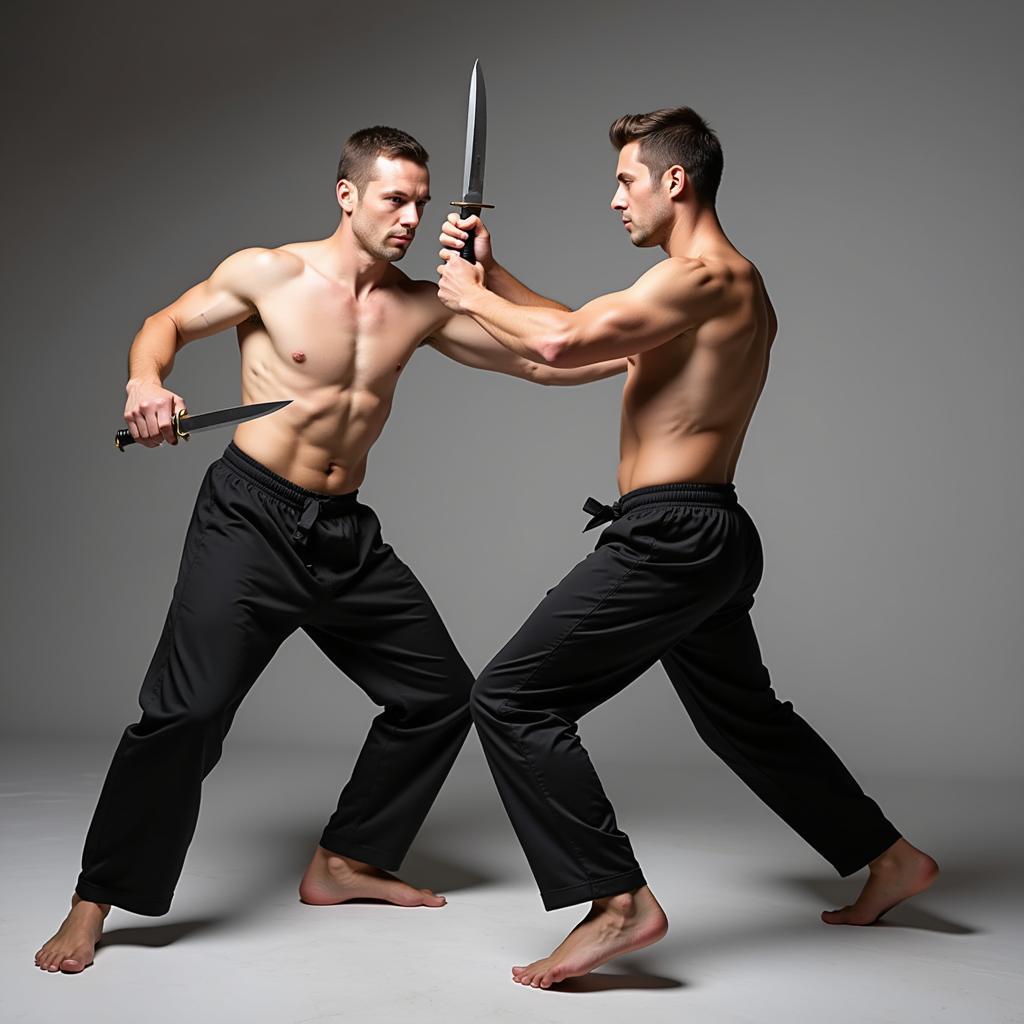 Advanced techniques in training knife martial arts