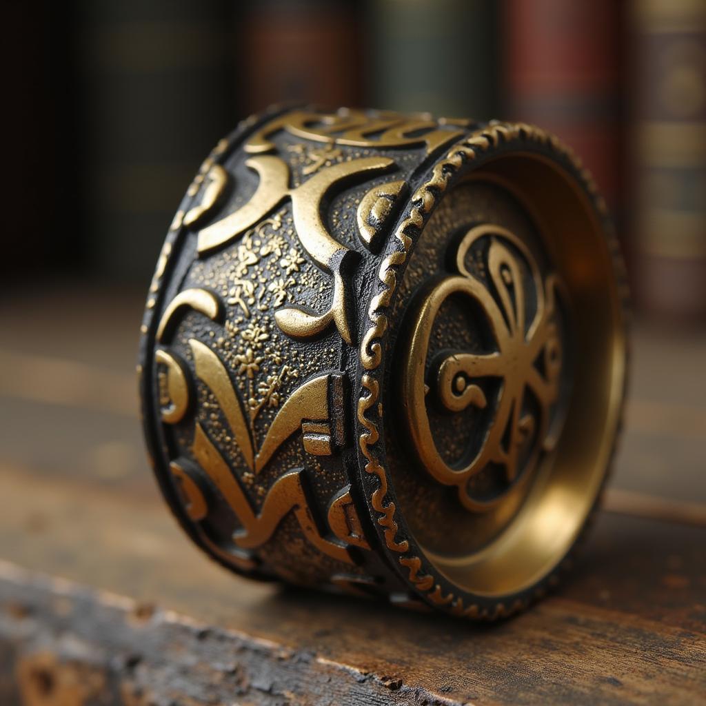 Close-up of a Trench Art Ring from World War I