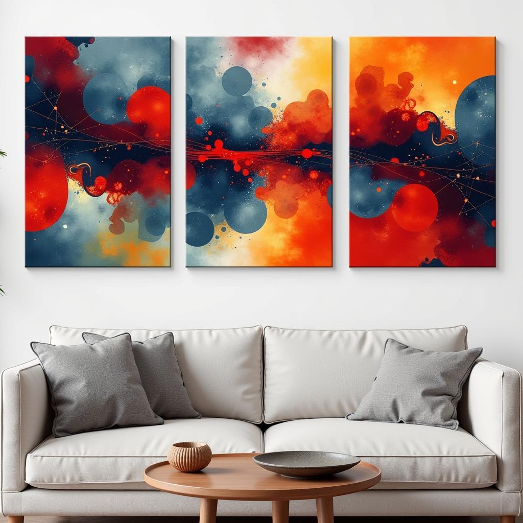 Triptych Canvas Abstract Art