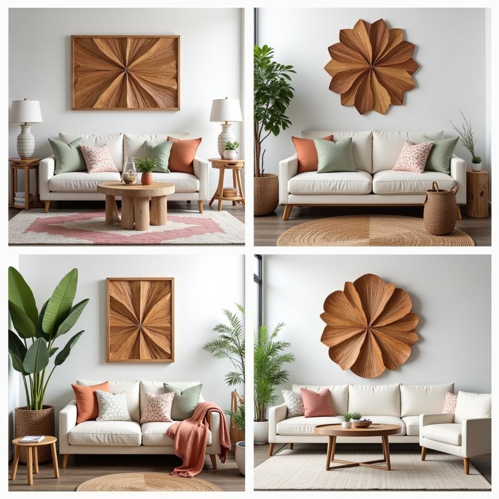 Tropical Wood Wall Art in Different Interior Styles