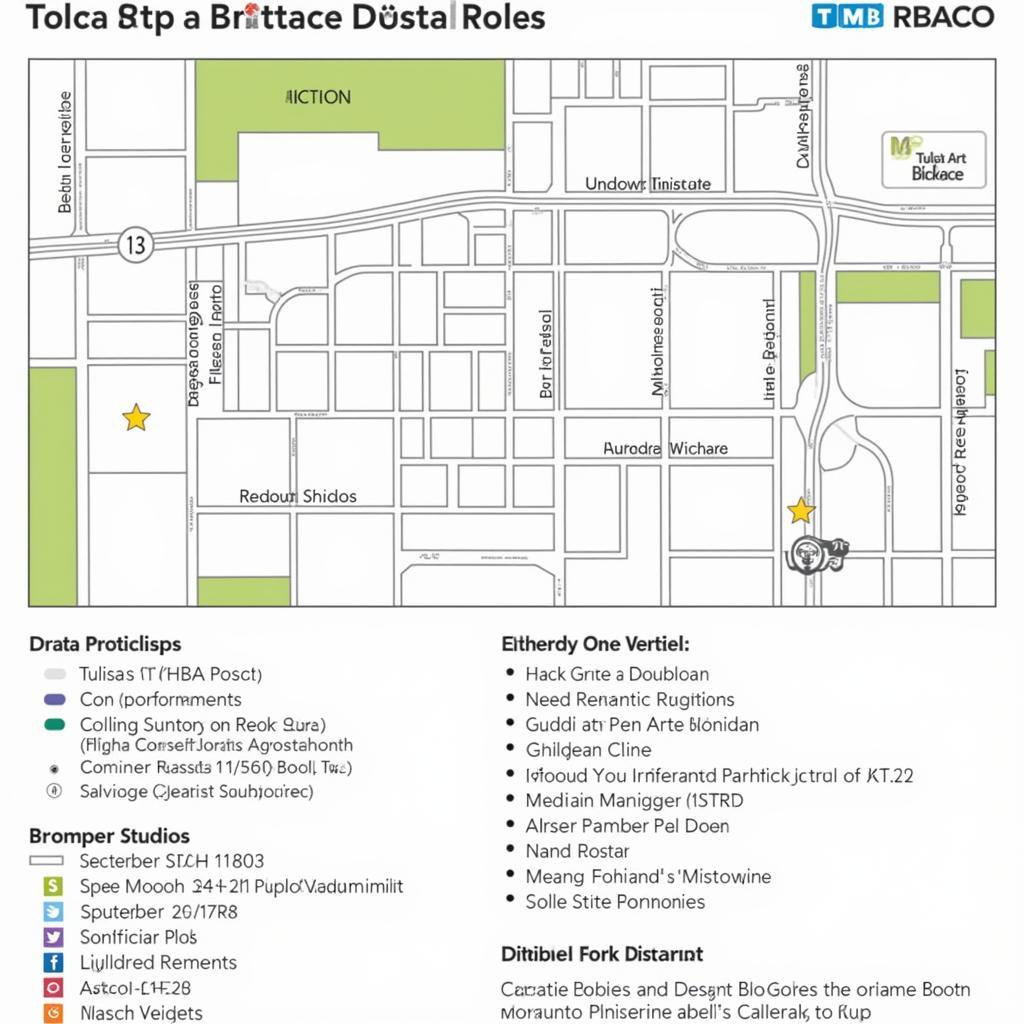 Map of Tulsa Arts District during Art Crawl