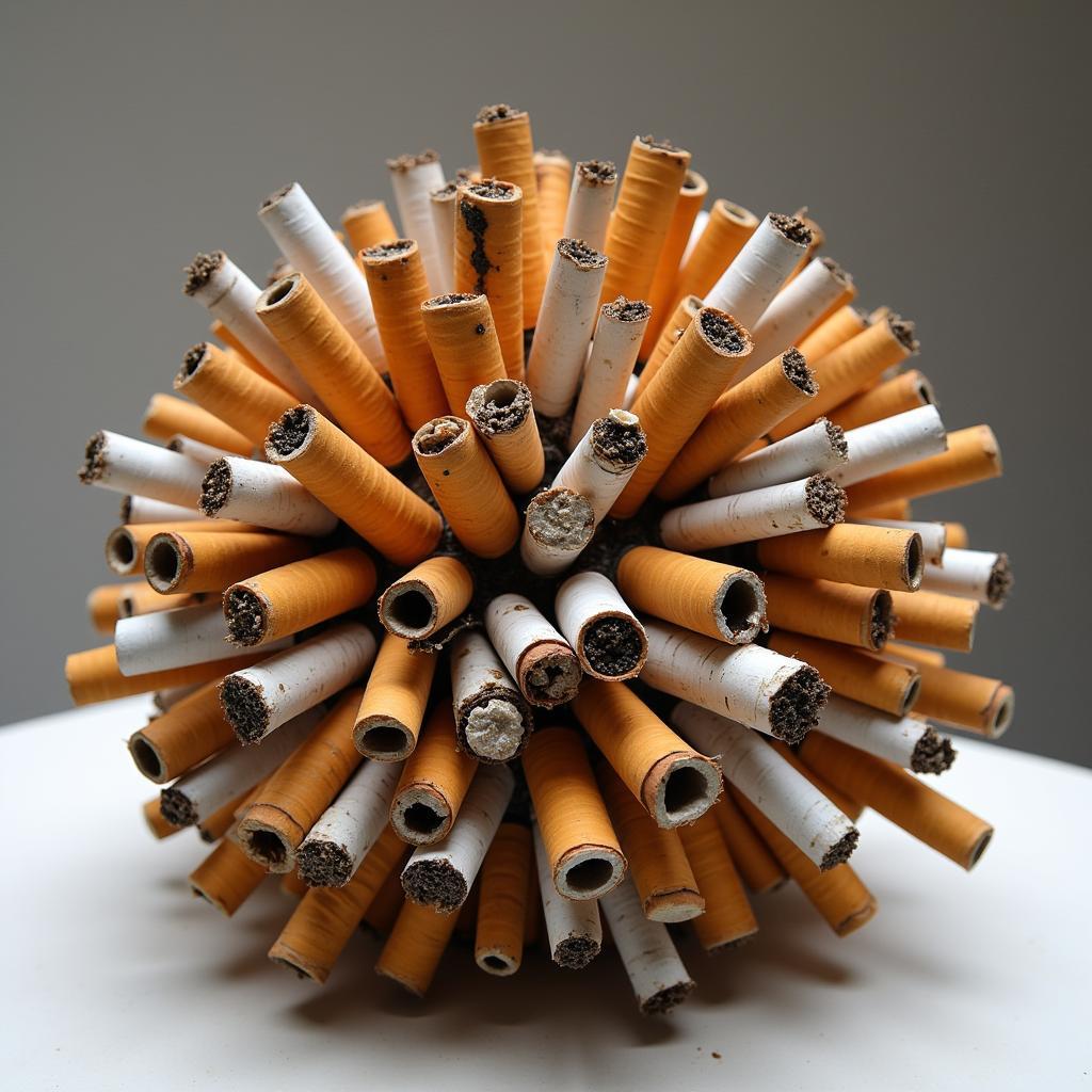 Tyrrell Winston's cigarette butt sculpture