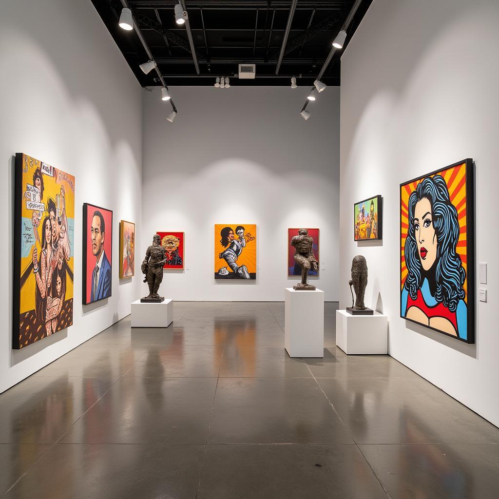 Urban Pop Art Exhibition in a Contemporary Art Gallery