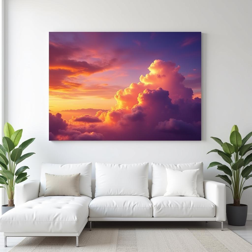 Vibrant sunset clouds canvas art