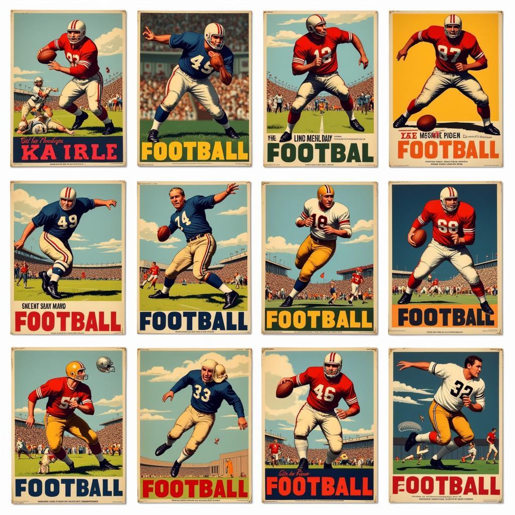 Vintage American Football Art Posters