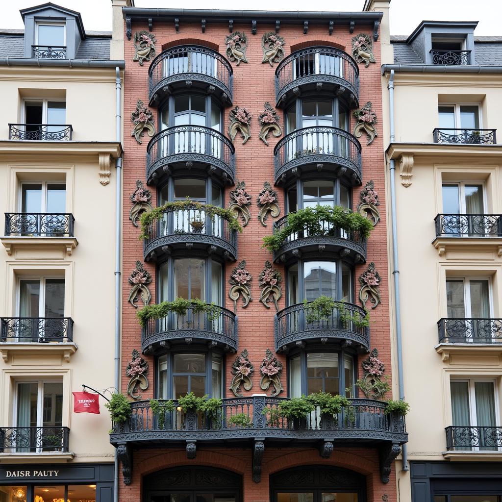 Vintage Art Nouveau Architecture in Paris