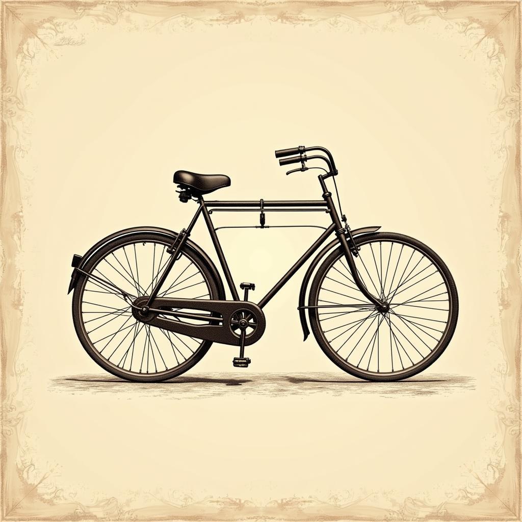 Vintage Bicycle Blueprint Wall Art