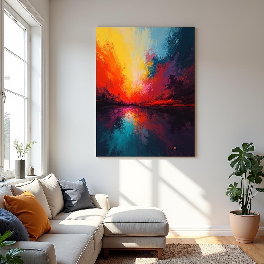 Vibrant Wall Art Glass Prints in a Living Room