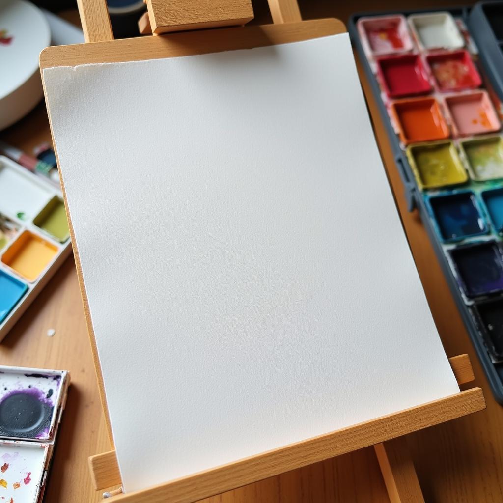 Watercolor Paper on an Easel