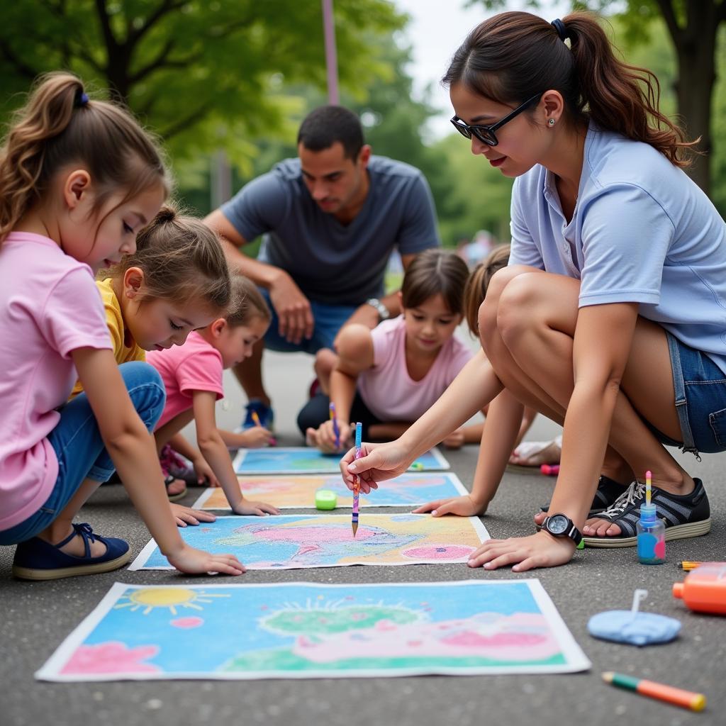 Interactive art workshop at West Bend Chalk Fest