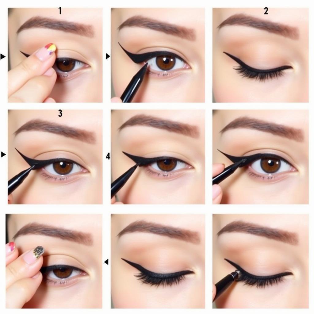 Step-by-step winged eyeliner tutorial for beginners.