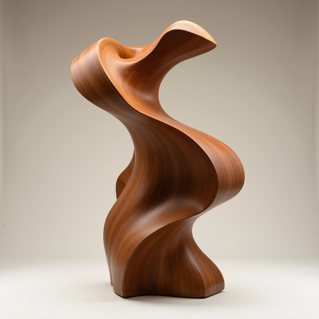 Abstract Wooden Sculpture: Exploring Form and Texture