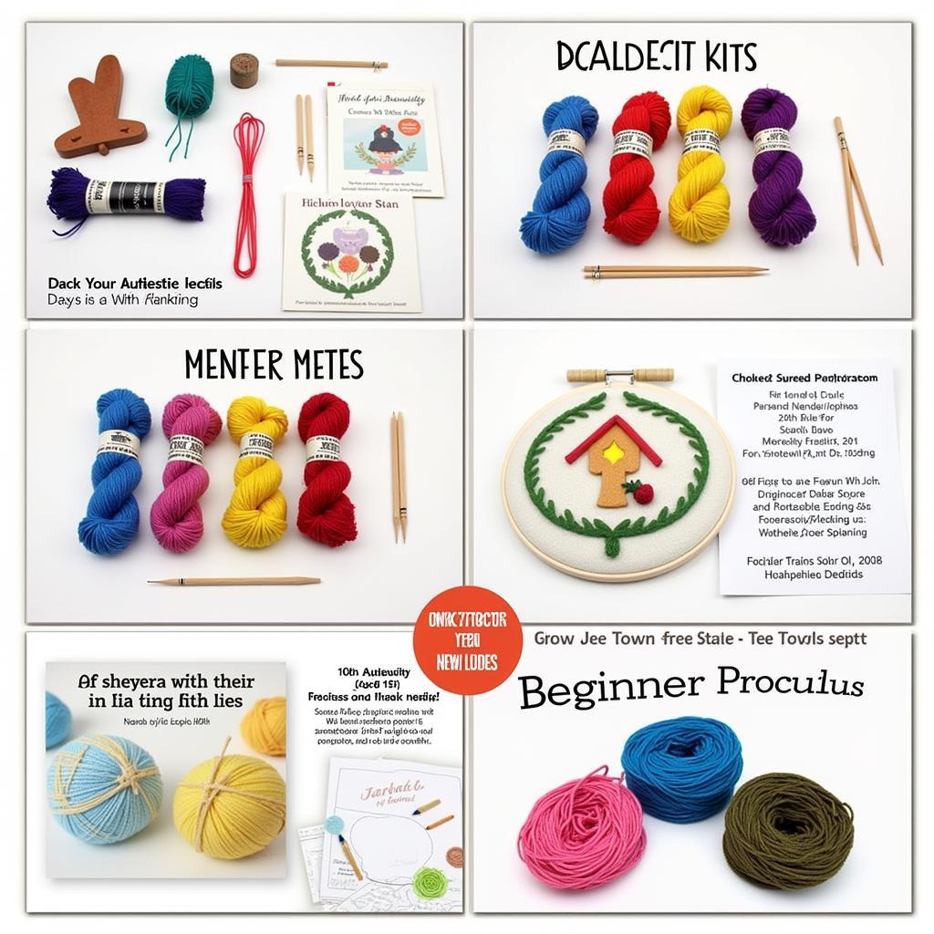 Wool art kits for beginners, featuring colorful yarn, needles, and easy-to-follow instructions.