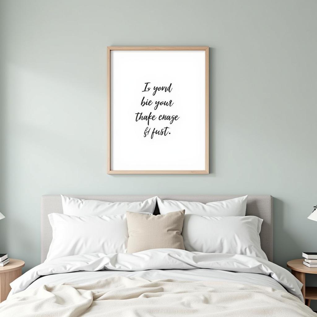 Inspiring word art adds a touch of personality to a bedroom.