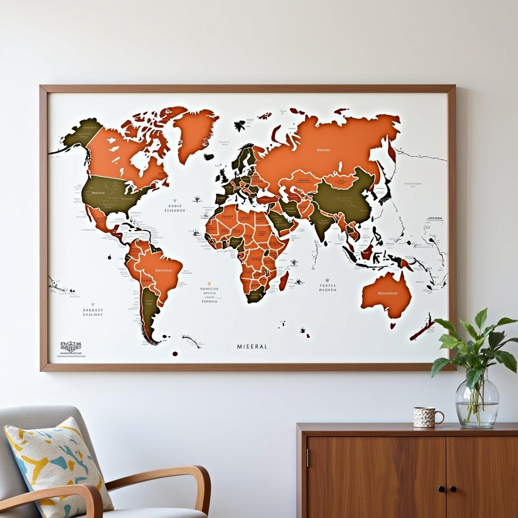 A large world map with push pins marking various travel destinations