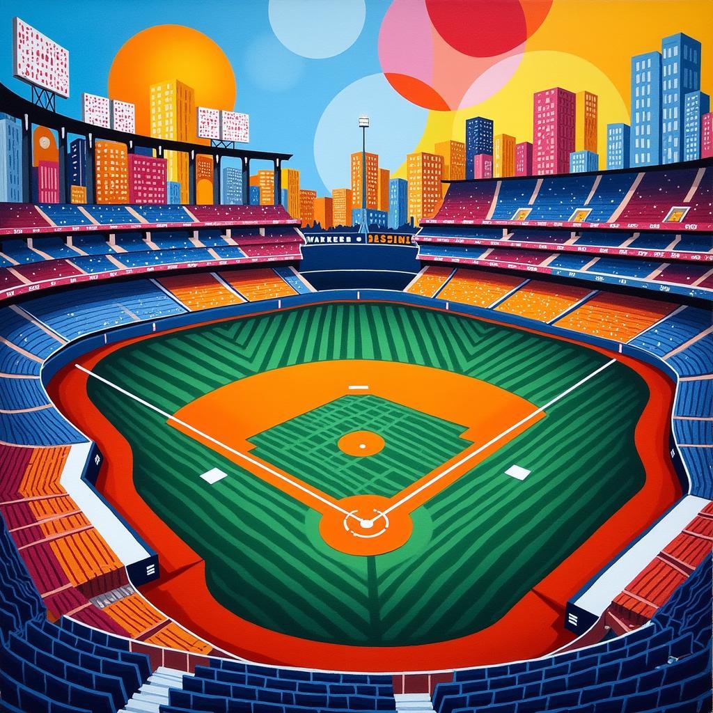 Abstract Painting of Yankee Stadium: A Modern Interpretation