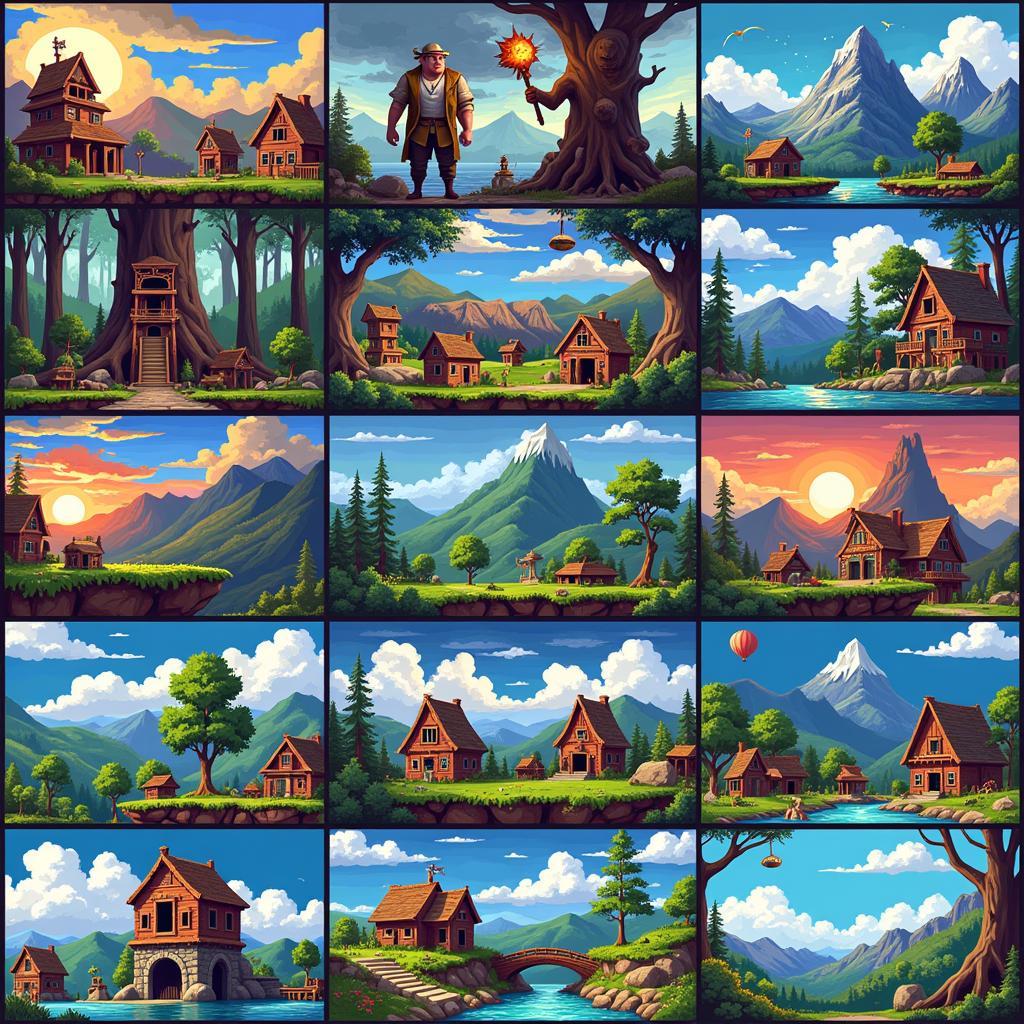 Examples of vibrant and detailed 16x16 pixel art