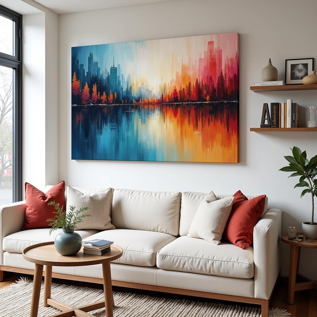 24x36 Horizontal Wall Art in a Living Room Setting