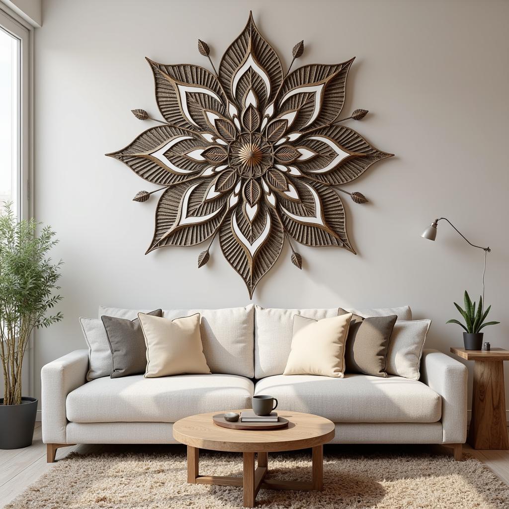 3D Mandala Wall Art as a Living Room Centerpiece