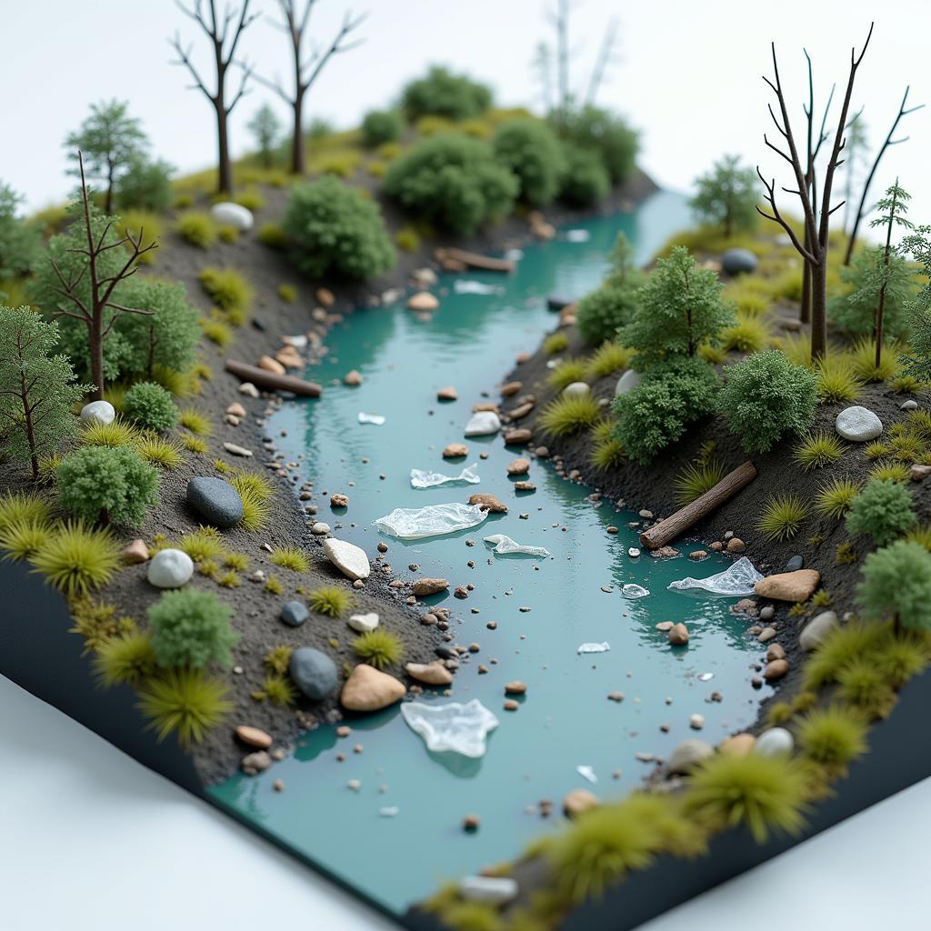 3D model of a polluted delta, created as environmental art