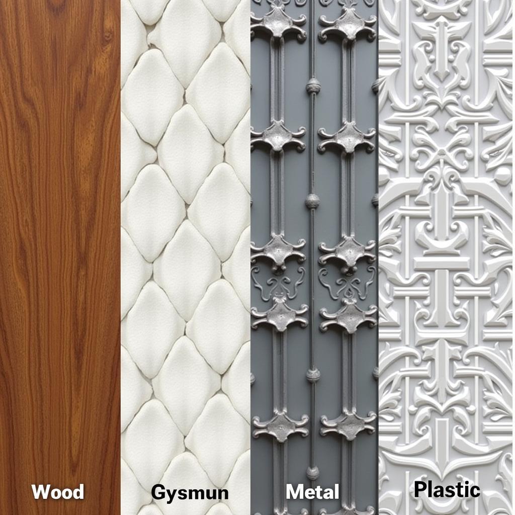 Comparing different materials for 3D wall art panels