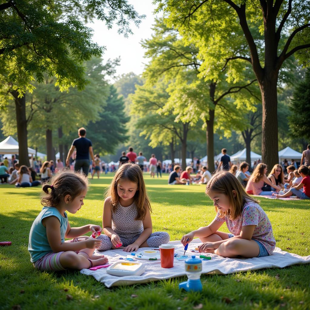 Families enjoying Aberdeen Arts in the Park