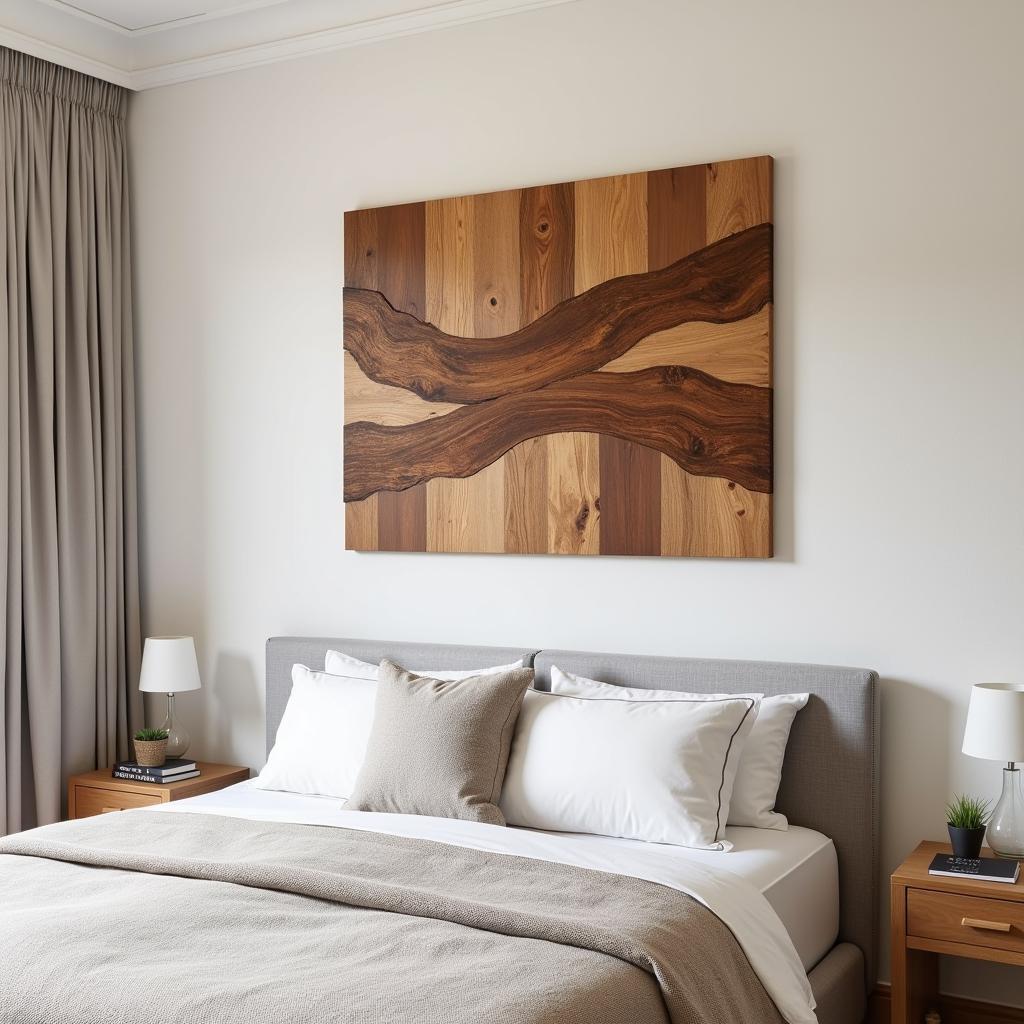 Abstract 3D Wall Art: Wood Natural Finish