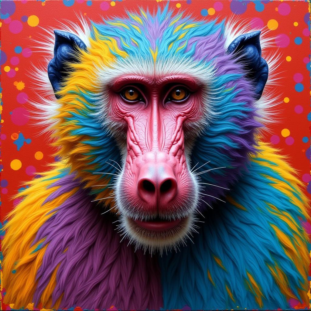 Abstract Baboon Painting